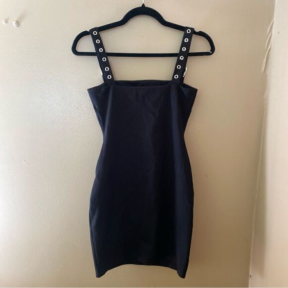 H:ours Amya black mini dress buckle straps bustier style body con Revolve Sz S - Picture 4 of 10